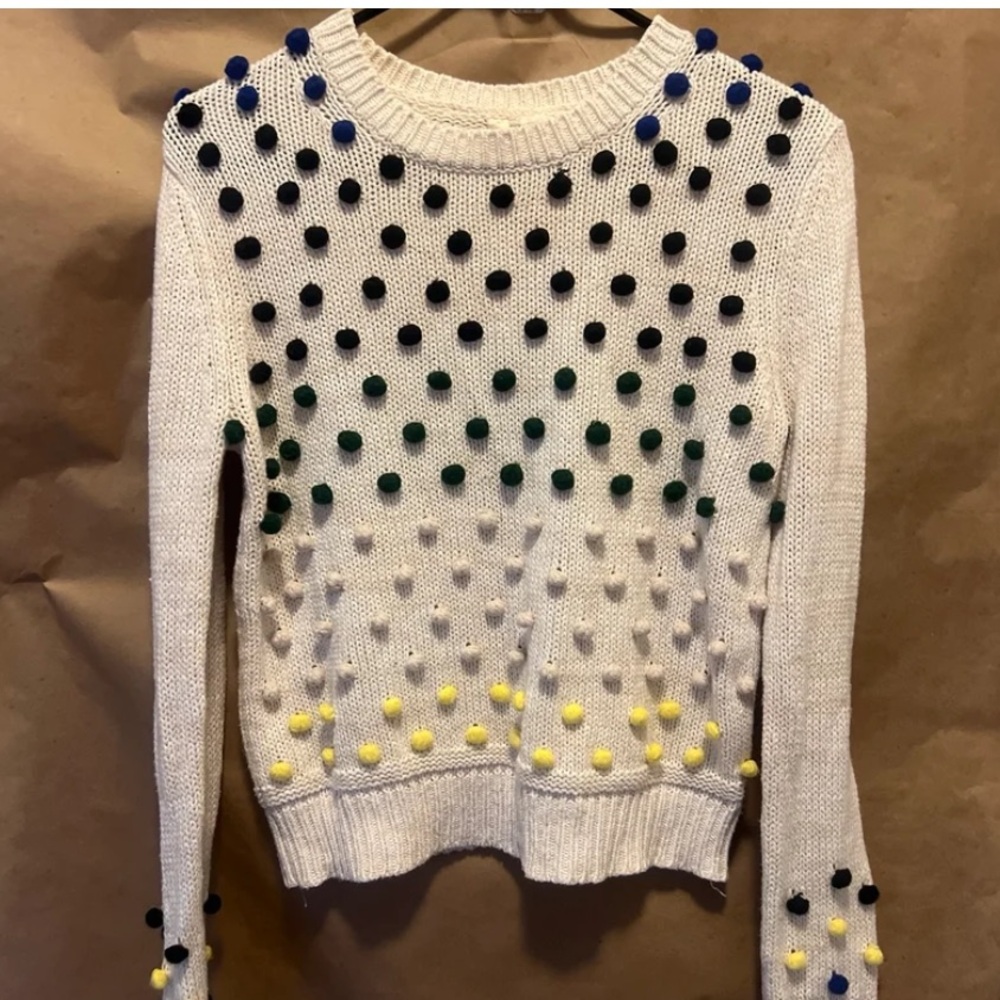 Moth Cream Sweater with Black Dots